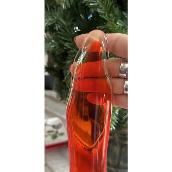 Vintage VIKING ORANGE Persimmon 6 Petal Long HEAVY PEDESTAL SWUNG VASE 18.5” - Picture 11 of 11